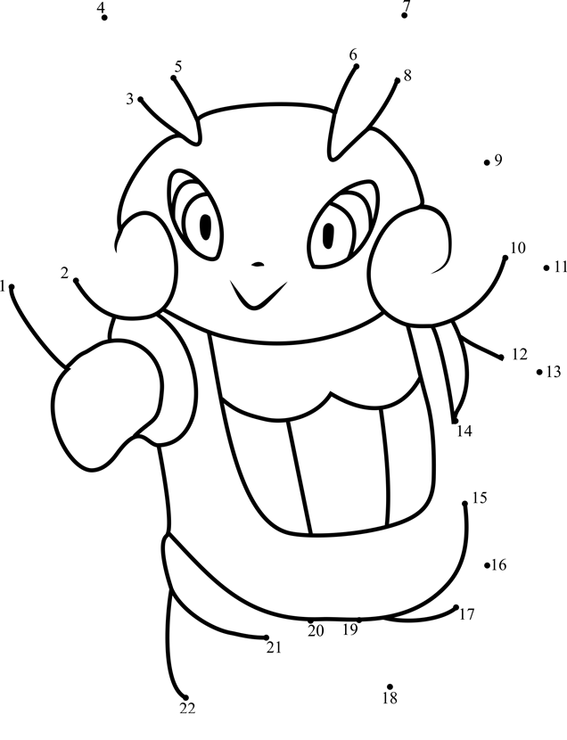 Pokemon-Illumise-Dot-To-Dot dot to dot worksheets