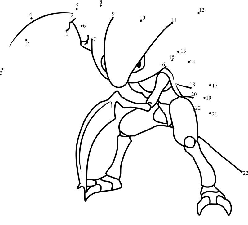 Pokemon-Kabutops-Dot-To-Dot dot to dot worksheets