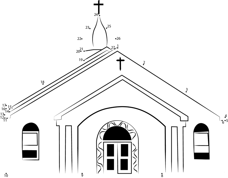 Osterville Baptist Church printable dot to dot worksheet