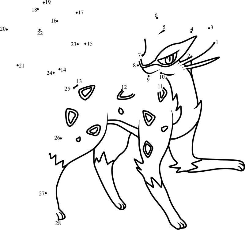 Pokemon-Liepard-Dot-To-Dot printable dot to dot worksheet