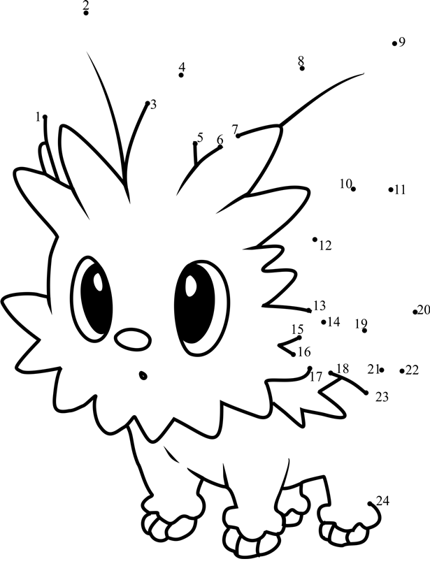 Pokemon-Lillipup-Dot-To-Dot printable dot to dot worksheet