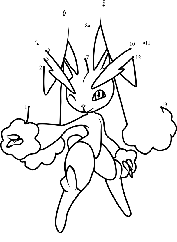 Pokemon-Lopunny-Dot-To-Dot dot to dot worksheets