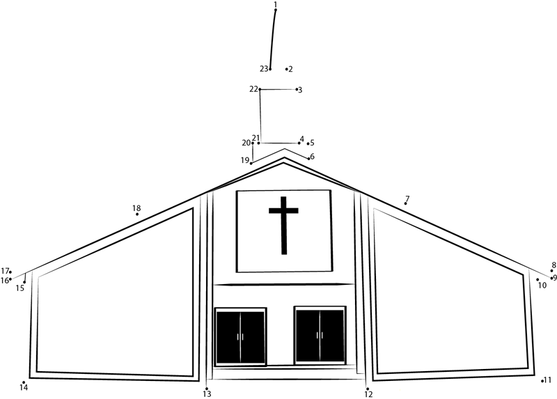 St Hedwig X27 S Church printable dot to dot worksheet