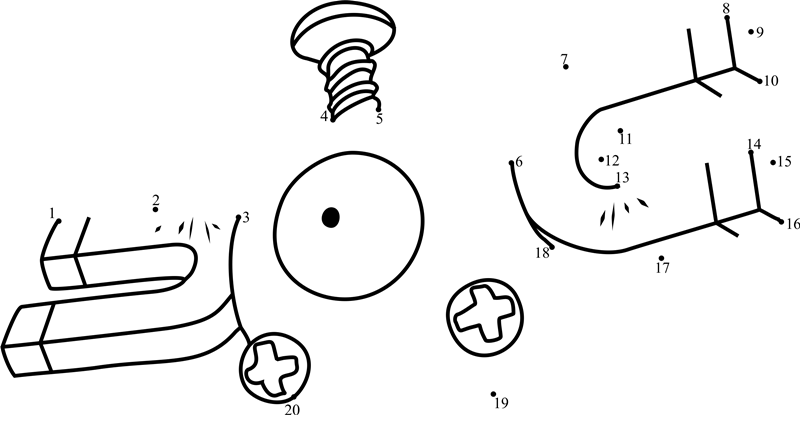 Pokemon-Magnemite-Dot-To-Dot printable dot to dot worksheet