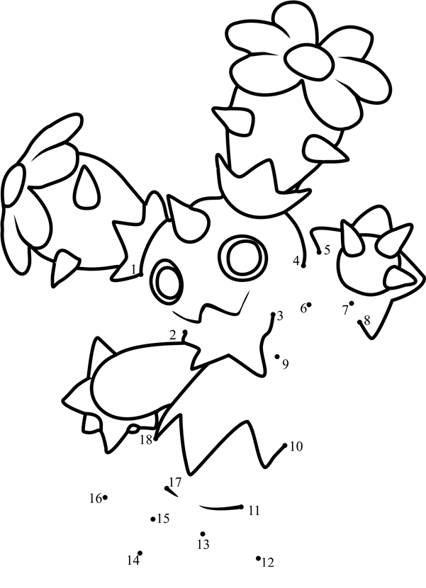 Pokemon-Maractus-Dot-To-Dot dot to dot worksheets