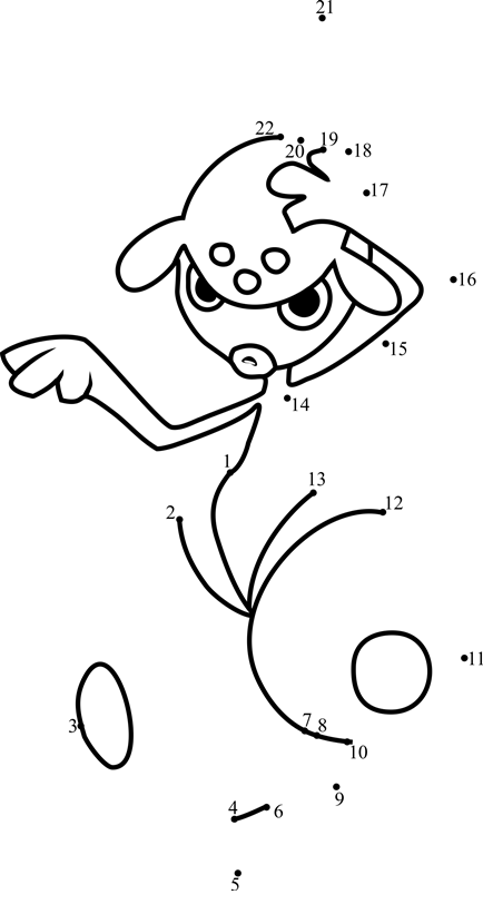 Pokemon-Medicham-Dot-To-Dot printable dot to dot worksheet