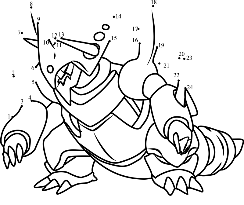 Pokemon-Mega-Aggron-Dot-To-Dot dot to dot worksheets