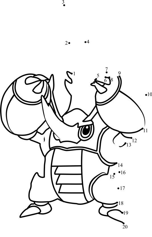 Pokemon-Mega-Heracross-Dot-To-Dot dot to dot worksheets