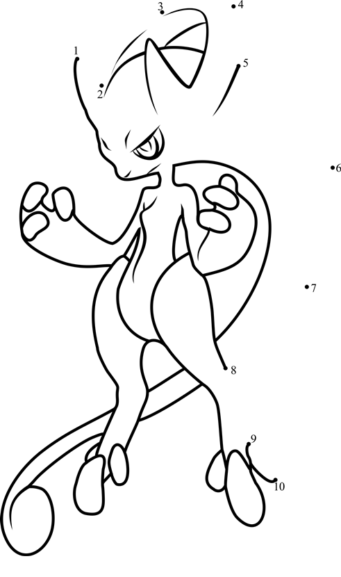 Pokemon-Mega-Mewtwo-Y-Dot-To-Dot dot to dot worksheets