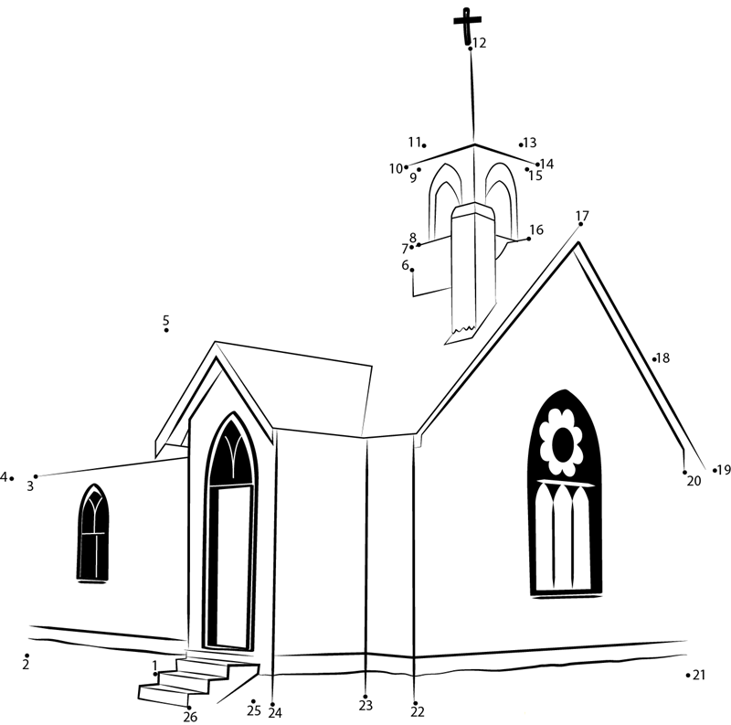 Union Point Church printable dot to dot worksheet