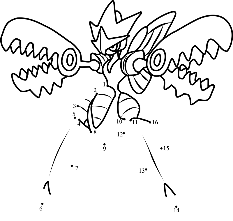 Pokemon-Mega-Scizor-Dot-To-Dot dot to dot worksheets