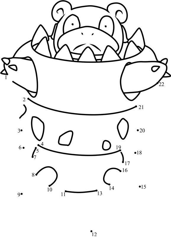 Pokemon-Mega-Slowbro-Dot-To-Dot printable dot to dot worksheet