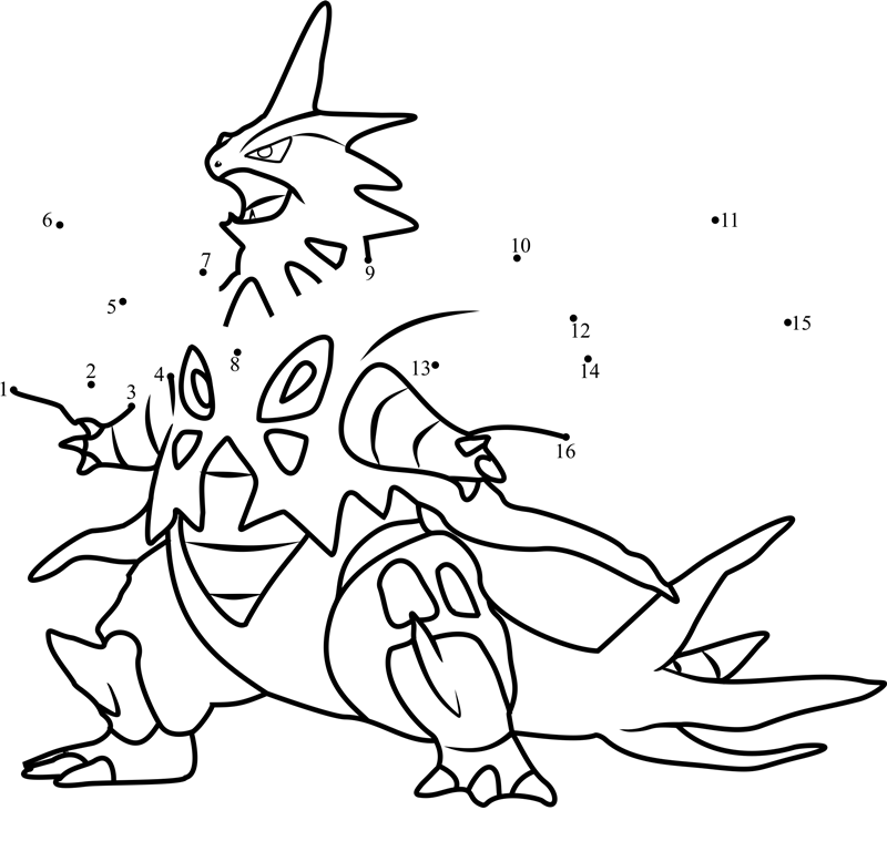 Pokemon-Mega-Tyranitar-Dot-To-Dot dot to dot worksheets