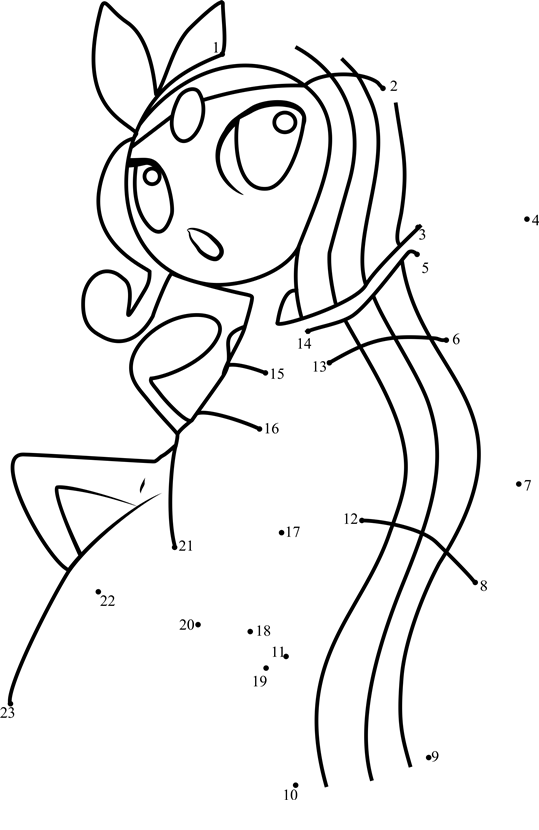 Pokemon-Meloetta-Dot-To-Dot printable dot to dot worksheet