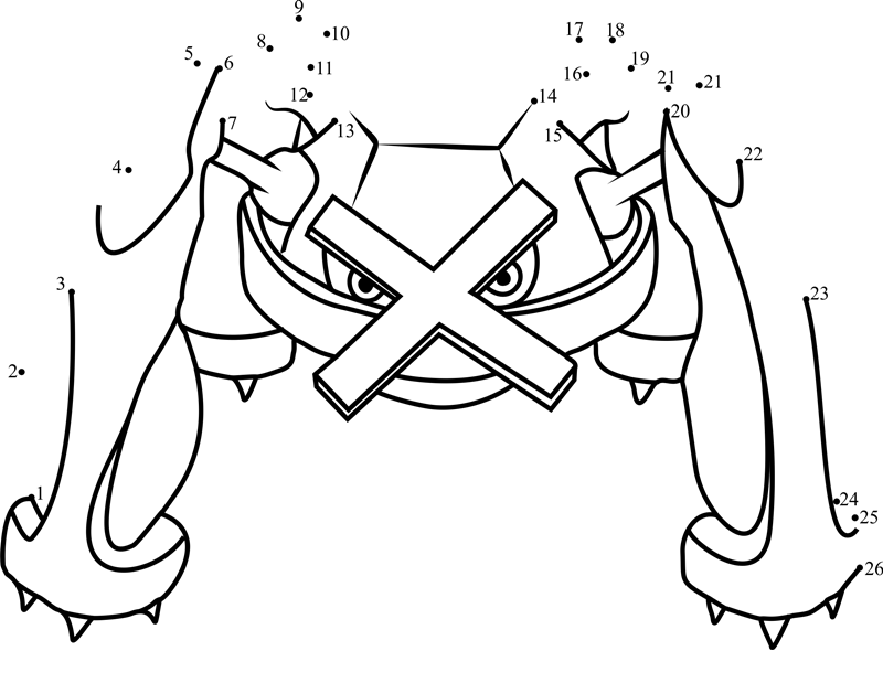 Pokemon-Metagross-Dot-To-Dot dot to dot worksheets