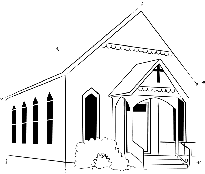 Watauga Presbyterian Church printable dot to dot worksheet