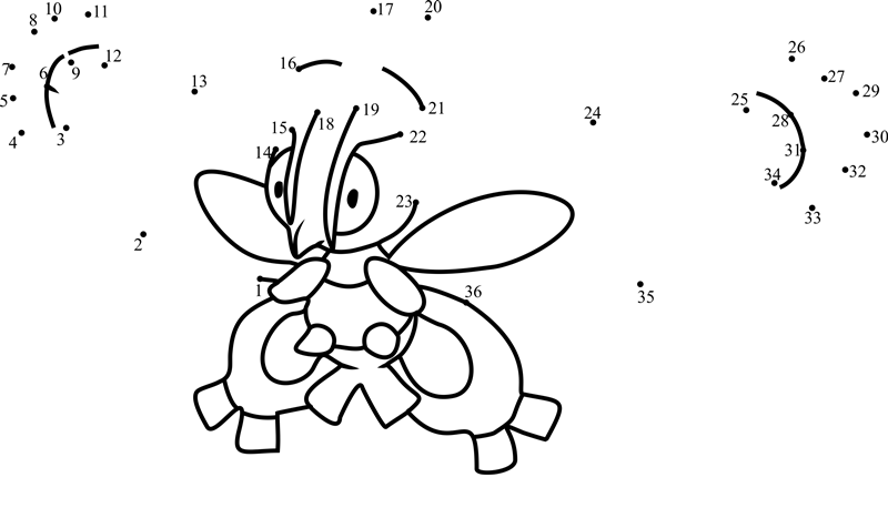 Pokemon-Mothim-Dot-To-Dot dot to dot worksheets