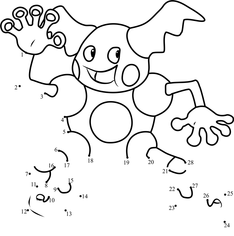 Pokemon-Mr--Mime-Dot-To-Dot printable dot to dot worksheet