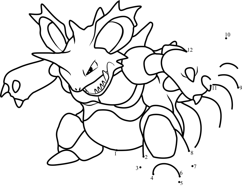 Pokemon-Nidoking-Dot-To-Dot dot to dot worksheets