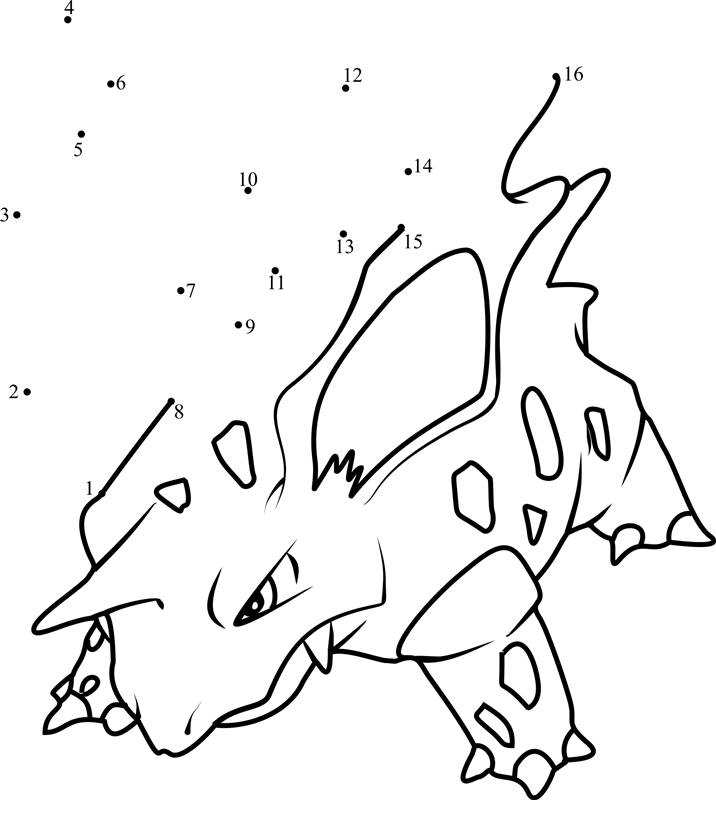 Pokemon-Nidorino-Dot-To-Dot printable dot to dot worksheet