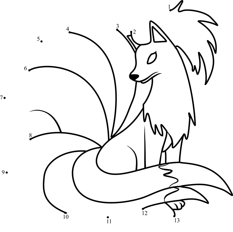 Pokemon-Ninetales-Dot-To-Dot printable dot to dot worksheet