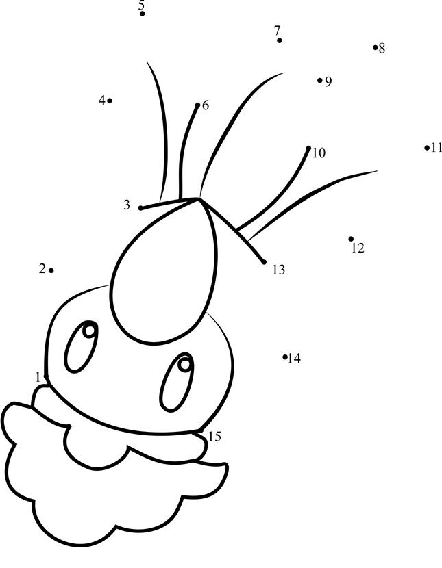 Pokemon-Petilil-Dot-To-Dot dot to dot worksheets