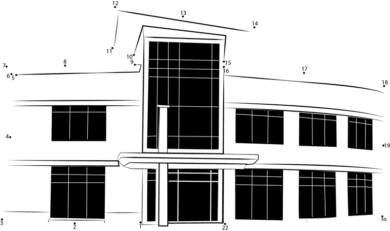 City Hall printable dot to dot worksheet