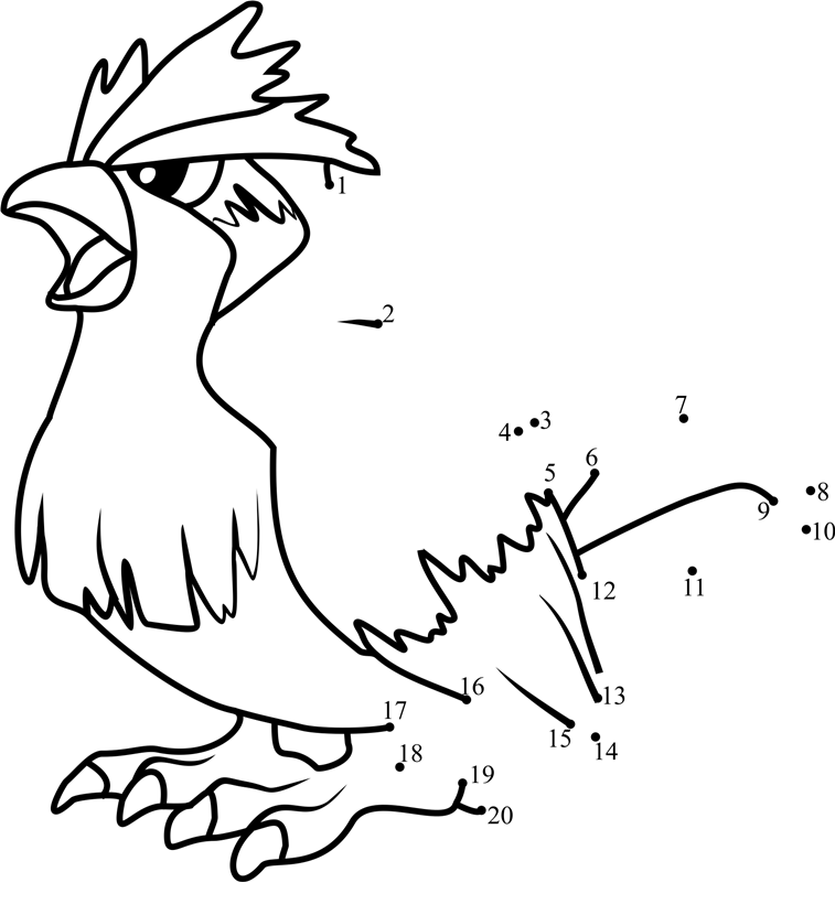 Pokemon-Pidgey-Dot-To-Dot printable dot to dot worksheet