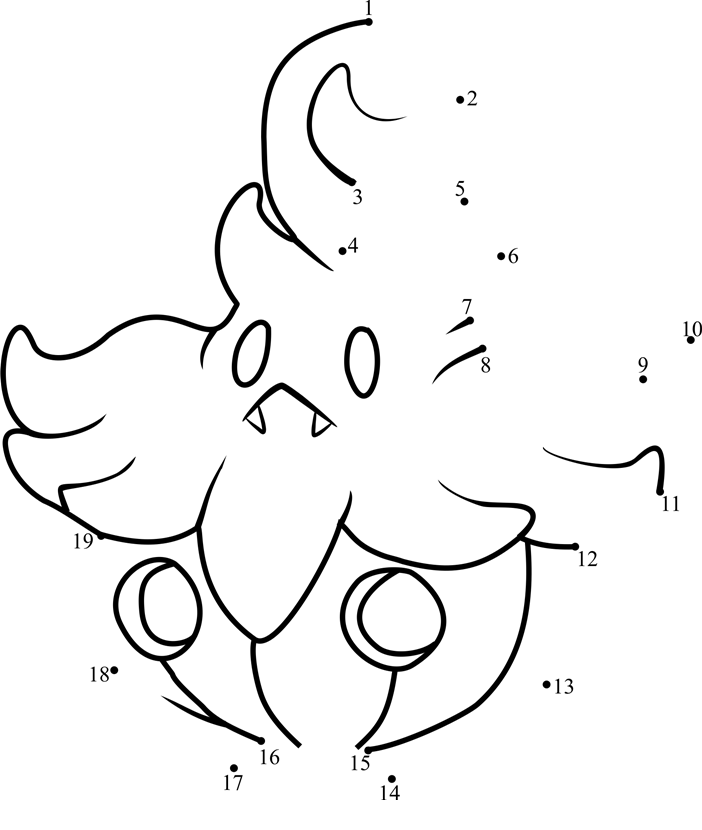 Pokemon-Pumpkaboo-Dot-To-Dot printable dot to dot worksheet