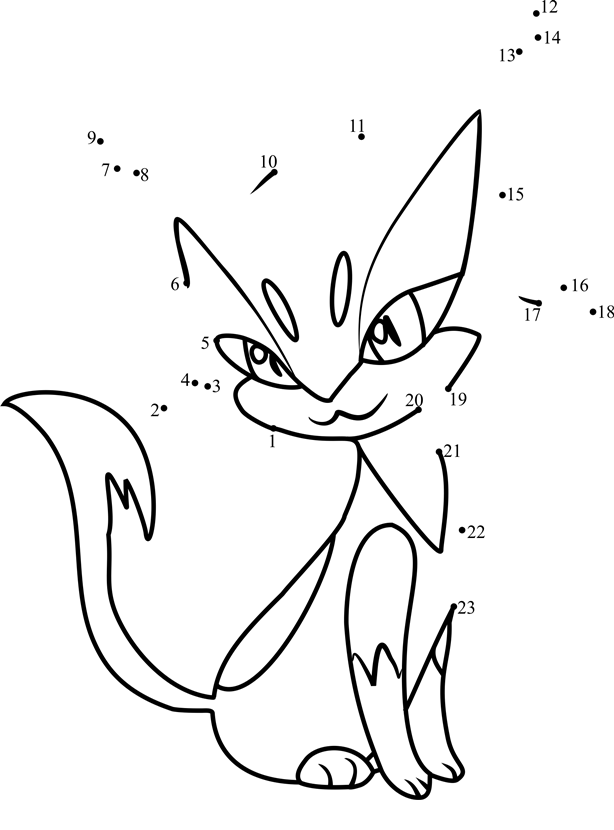 Pokemon-Purrloin-Dot-To-Dot printable dot to dot worksheet