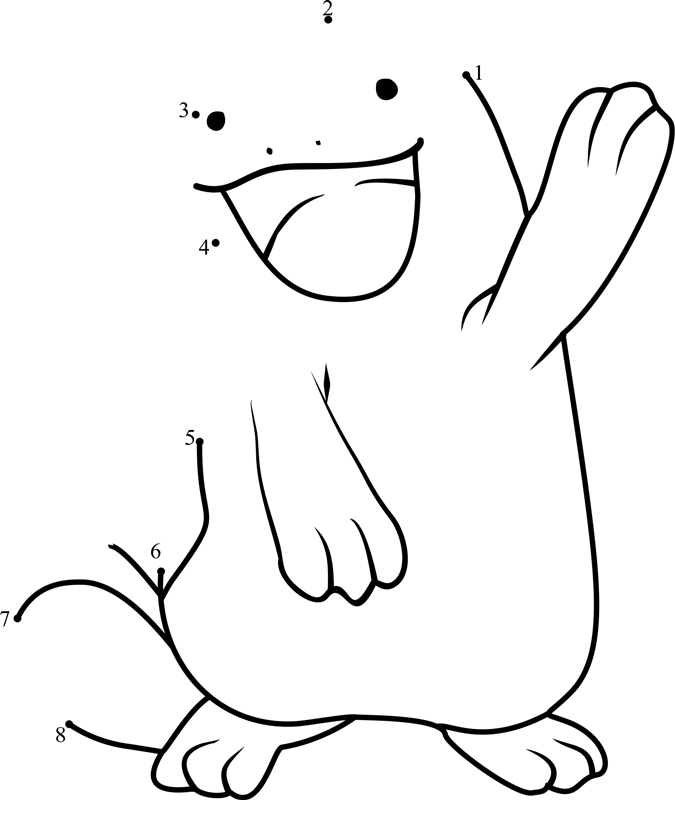 Pokemon-Quagsire-Dot-To-Dot printable dot to dot worksheet