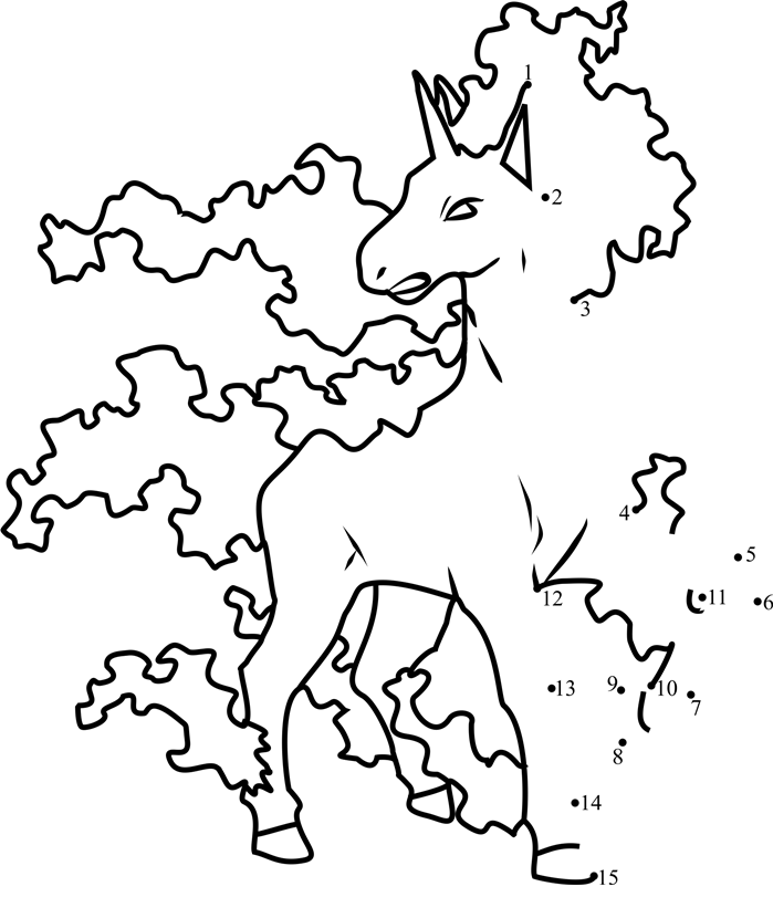 Pokemon-Rapidash-Dot-To-Dot printable dot to dot worksheet