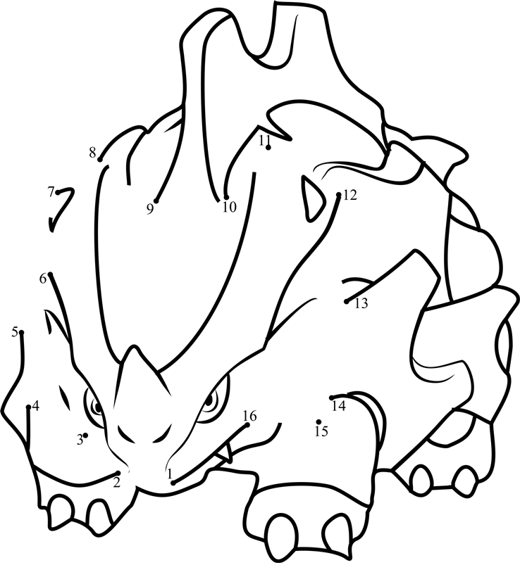 Pokemon-Rhyhorn-Dot-To-Dot printable dot to dot worksheet