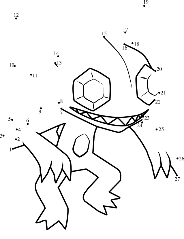 Pokemon-Sableye-Dot-To-Dot printable dot to dot worksheet