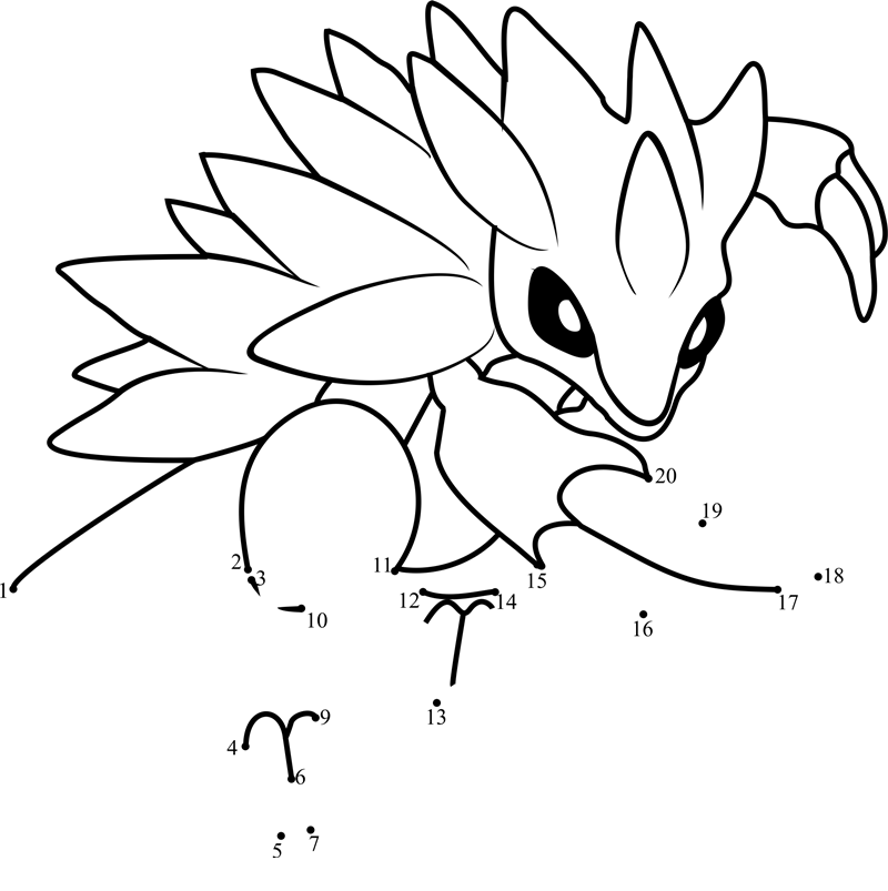 Pokemon-Sandslash-Dot-To-Dot printable dot to dot worksheet