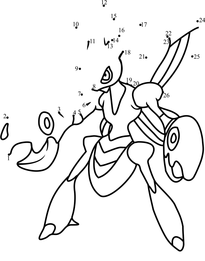 Pokemon-Scizor-Dot-To-Dot printable dot to dot worksheet