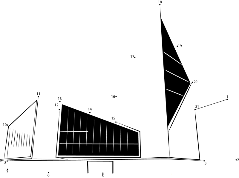 Estonian Capital Tallinn City Hall printable dot to dot worksheet