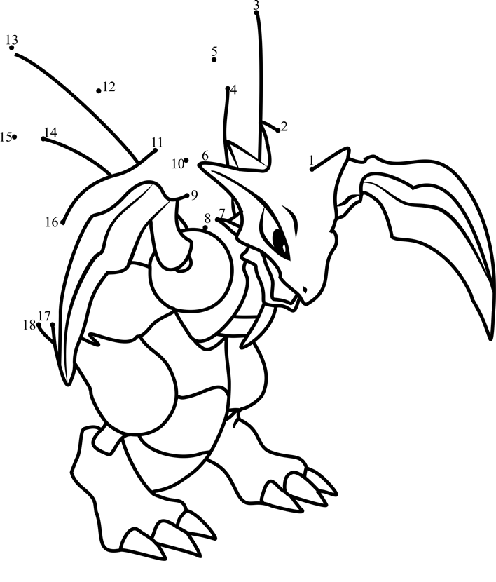 Pokemon-Scyther-Dot-To-Dot printable dot to dot worksheet