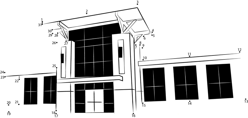 George Town City Hall printable dot to dot worksheet