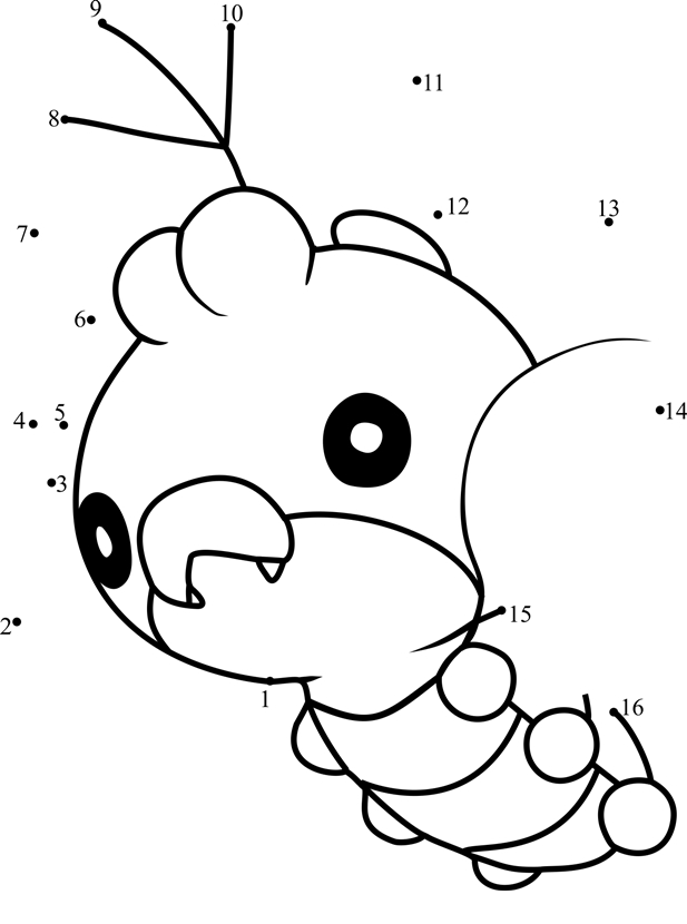 Pokemon-Sewaddle-Dot-To-Dot printable dot to dot worksheet