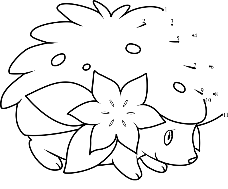 Pokemon-Shaymin-Dot-To-Dot printable dot to dot worksheet