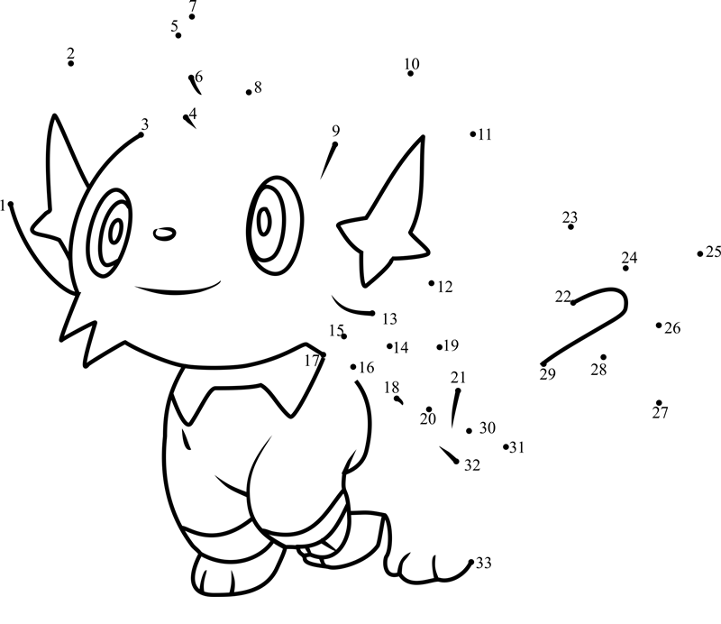 Pokemon-Shinx-Dot-To-Dot printable dot to dot worksheet