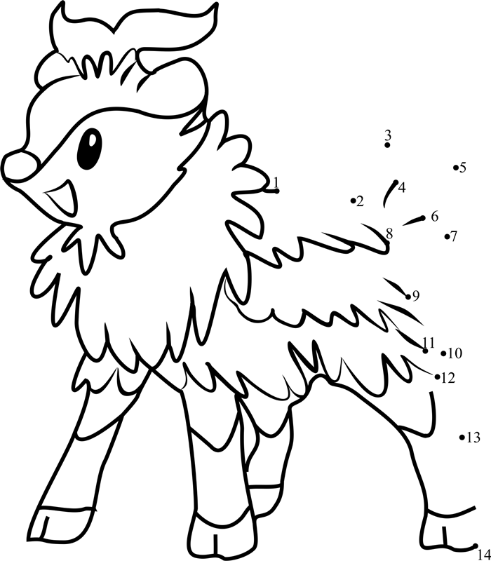 Pokemon-Skiddo-Dot-To-Dot printable dot to dot worksheet