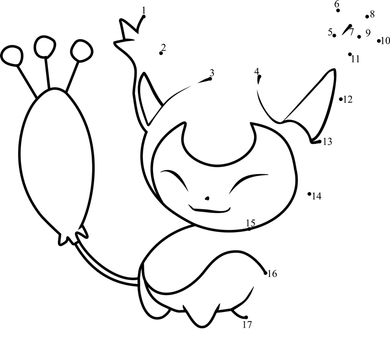 Pokemon-Skitty-Dot-To-Dot printable dot to dot worksheet