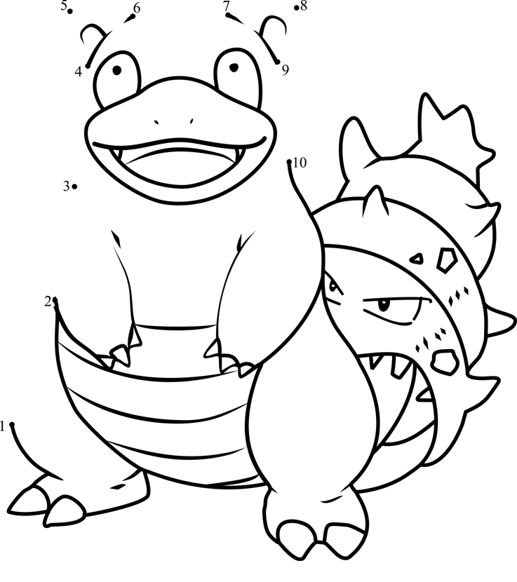 Pokemon-Slowbro-Dot-To-Dot printable dot to dot worksheet