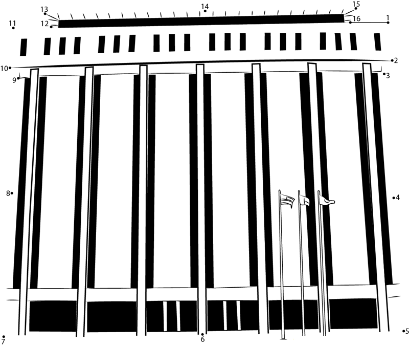 Kansas City Hall printable dot to dot worksheet