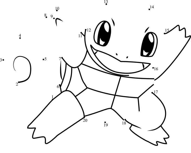 Pokemon-Squirtle-Dot-To-Dot printable dot to dot worksheet