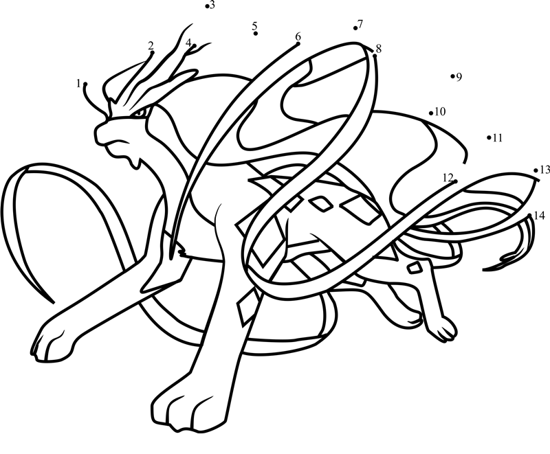 Pokemon-Suicune-Dot-To-Dot printable dot to dot worksheet