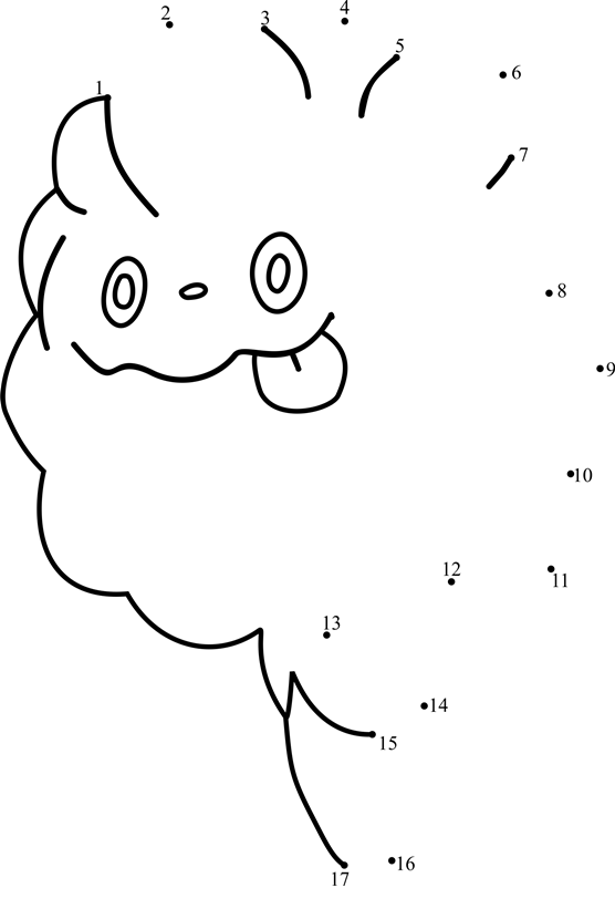 Pokemon-Swirlix-Dot-To-Dot printable dot to dot worksheet