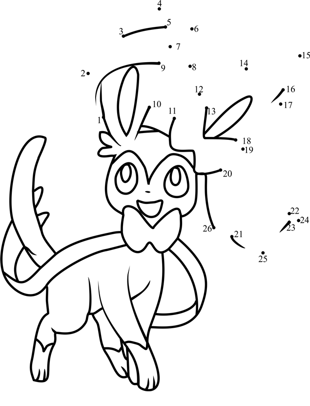 Pokemon-Sylveon-Dot-To-Dot printable dot to dot worksheet